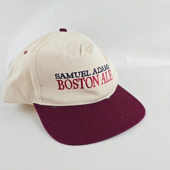 Samuel Adams Boston Ale Mens OS Beige Red Snapback Hat Beer Promo Barwear KC Gen - Picture 1 of 8